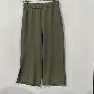 WHBM the wide leg crop green size 2
